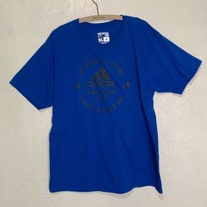 Adidas go-to Tee in electric blue w/black graphic